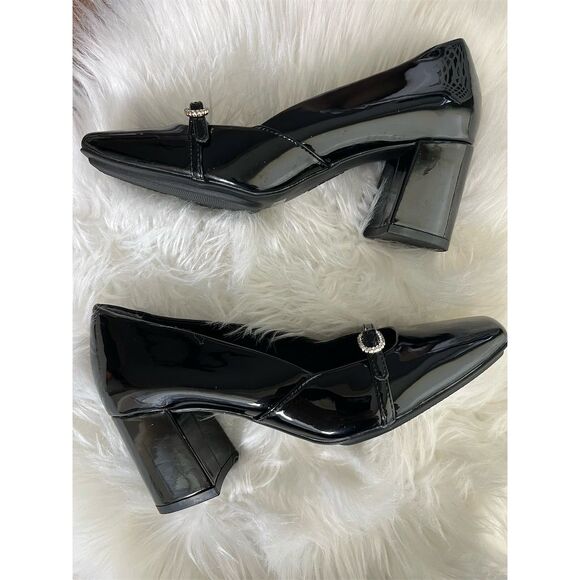🆕 Anne Klein Laural Mary Jane Pump Black Patent Leather Size 6.5 - Picture 4 of 14
